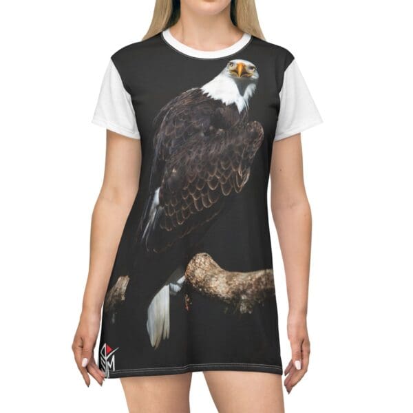 Majestic Eagle T-Shirt Dress | Casual Wildlife Fashion for Nature Lovers - Image 3