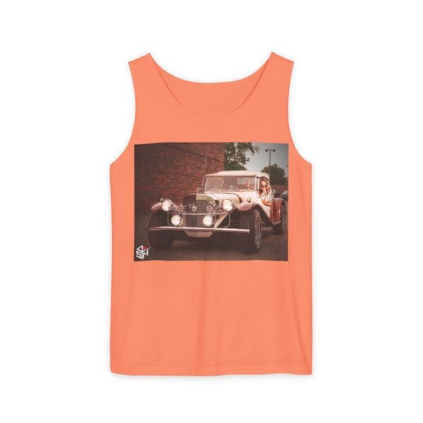 Classic Car Graphic Tank Top - Retro Vibe Unisex Apparel - Image 9